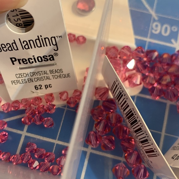 Handmade Drop dangle light Pink Sheer Sparkling Czech Crystal Pierced Earrings - Picture 7 of 15